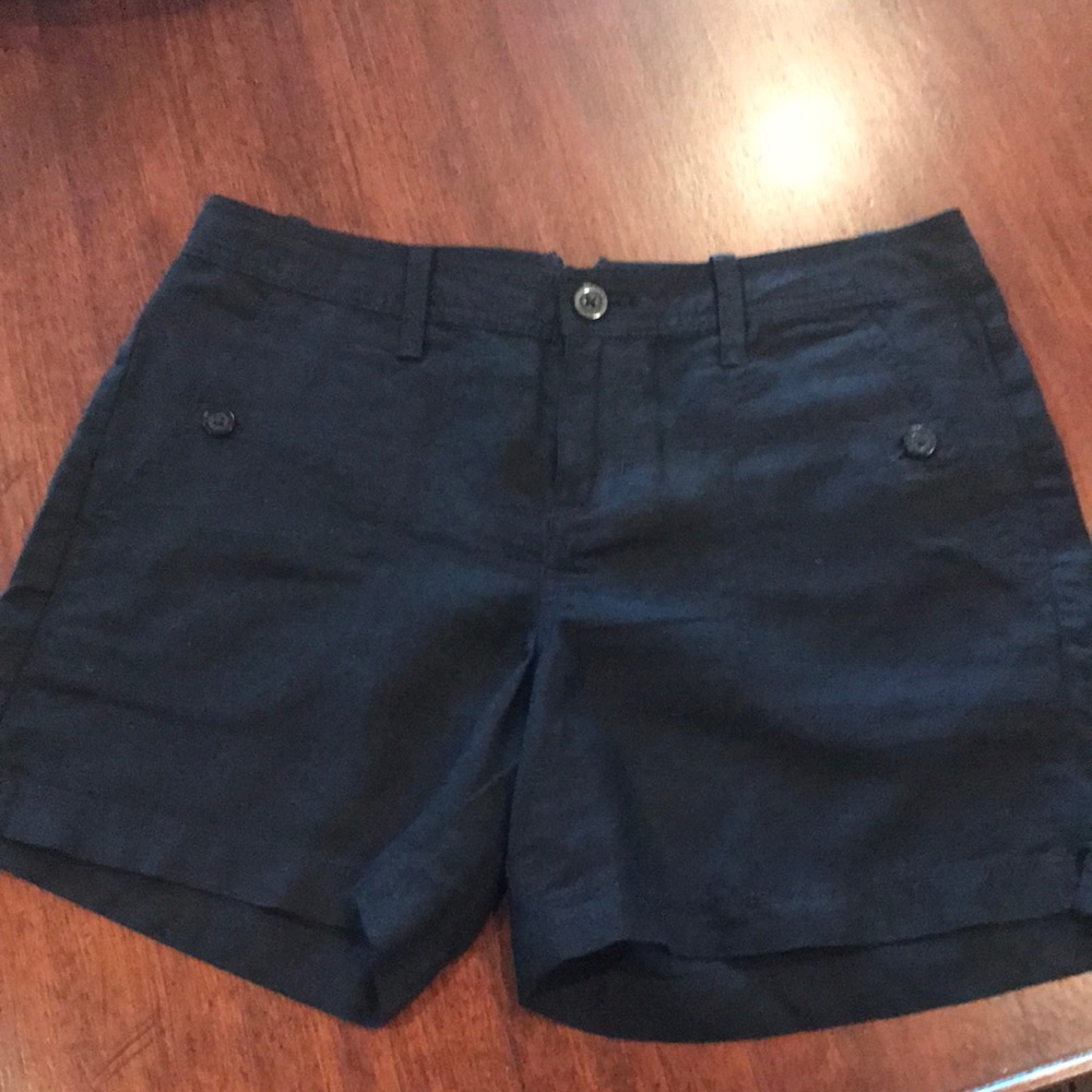 Black Linen shorts, size 4